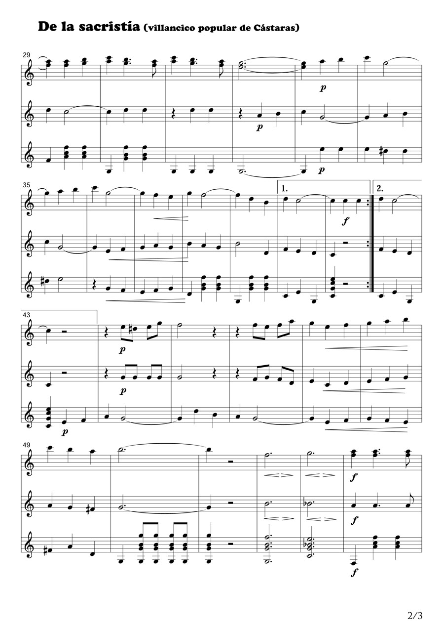 De la sacristía (villancico popular de Cástaras)