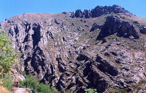 Vista general del cerro de los riscos